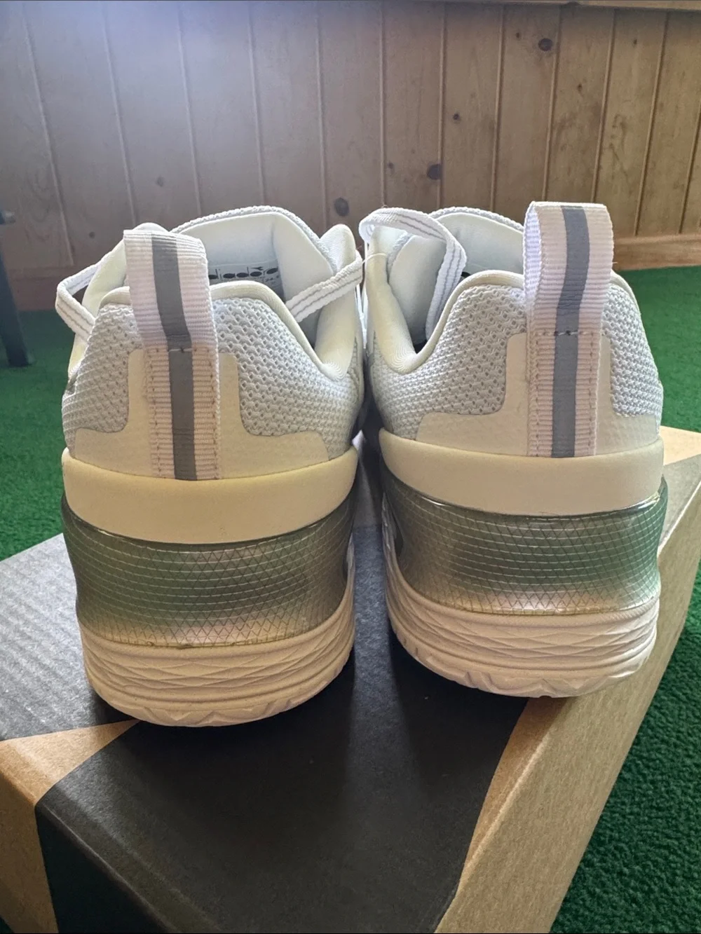 Diadora Women's White Athletic Sneakers with Light Gray Accents